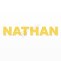 NATHAN nome in polistirolo - Arial - Giallo - Senza base
