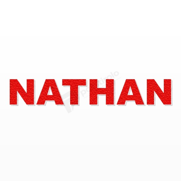 NATHAN nome in polistirolo - Arial - Rosso - Senza base