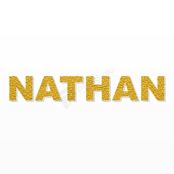 NATHAN nome in polistirolo - Arial - Oro - Senza base