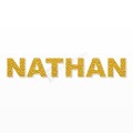 NATHAN nome in polistirolo - Arial - Oro - Senza base