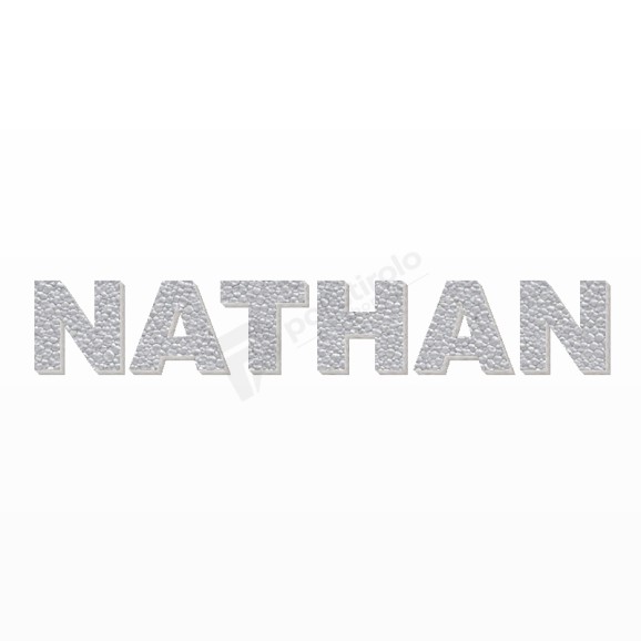NATHAN nome in polistirolo - Arial - Argento - Senza base