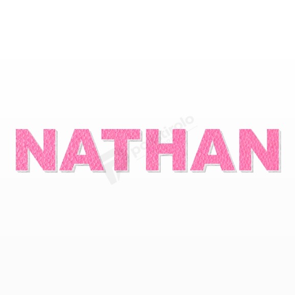 NATHAN nome in polistirolo - Arial - Rosa - Senza base