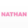 NATHAN nome in polistirolo - Arial - Rosa - Senza base