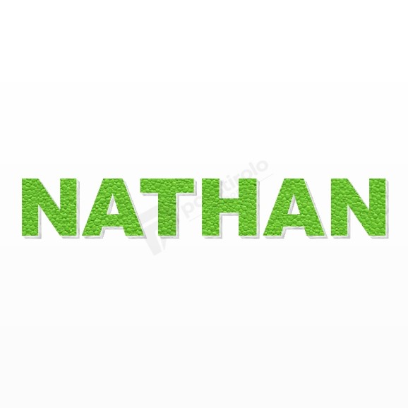 NATHAN nome in polistirolo - Arial - Verde - Senza base