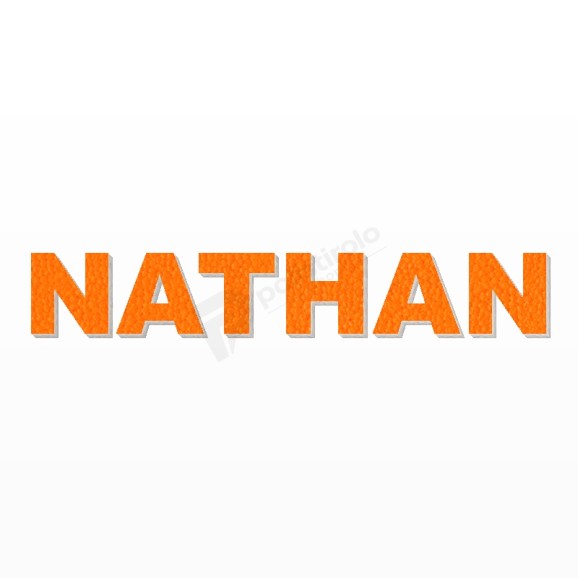 NATHAN nome in polistirolo - Arial - Arancione - Senza base