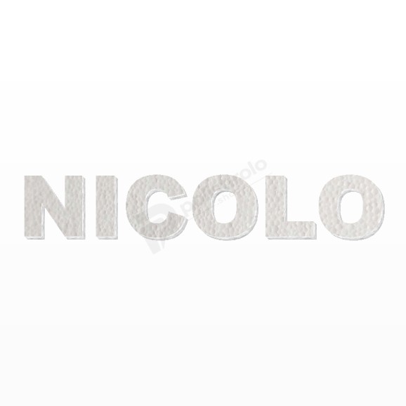 NICOLO nome in polistirolo - Arial - Bianco - Senza base