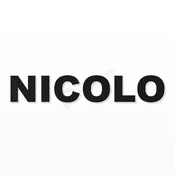 NICOLO nome in polistirolo - Arial - Nero - Senza base