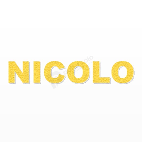 NICOLO nome in polistirolo - Arial - Giallo - Senza base