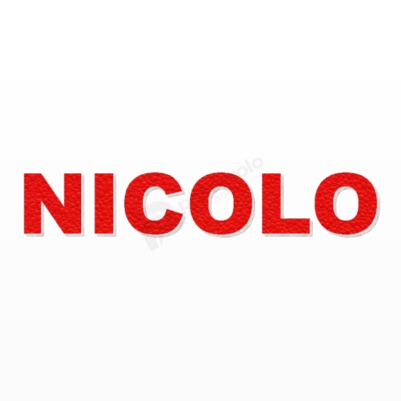 NICOLO nome in polistirolo - Arial - Rosso - Senza base