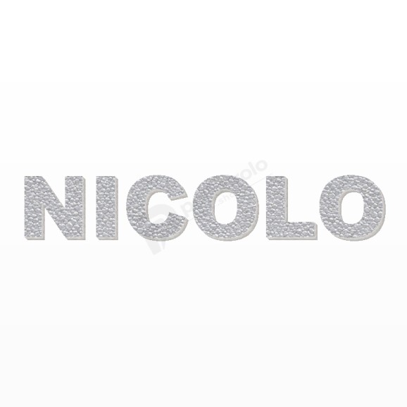 NICOLO nome in polistirolo - Arial - Argento - Senza base