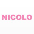 NICOLO nome in polistirolo - Arial - Rosa - Senza base