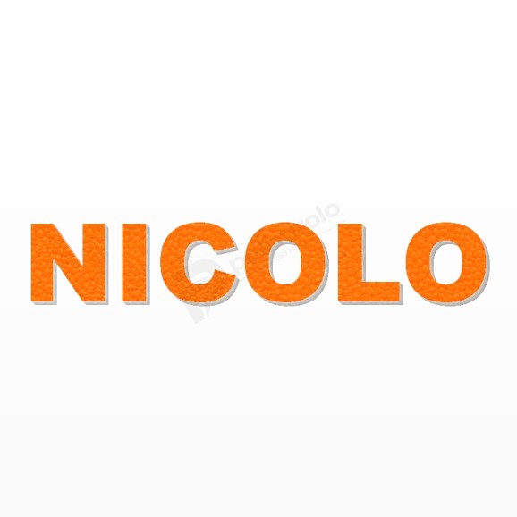 NICOLO nome in polistirolo - Arial - Arancione - Senza base