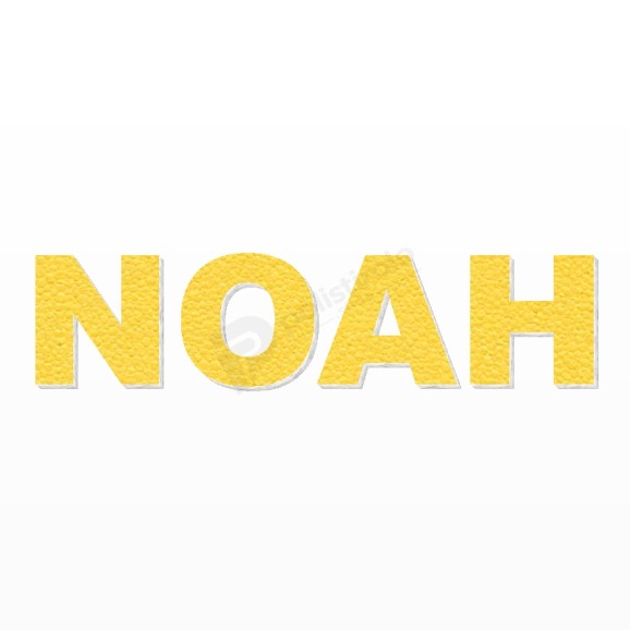 NOAH nome in polistirolo - Arial - Giallo - Senza base