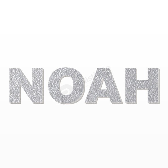 NOAH nome in polistirolo - Arial - Argento - Senza base