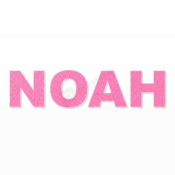 NOAH nome in polistirolo - Arial - Rosa - Senza base