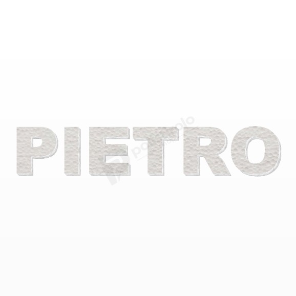 PIETRO nome in polistirolo - Arial - Bianco - Senza base