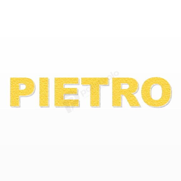 PIETRO nome in polistirolo - Arial - Giallo - Senza base