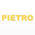 PIETRO nome in polistirolo - Arial - Giallo - Senza base