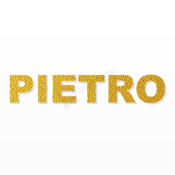 PIETRO nome in polistirolo - Arial - Oro - Senza base