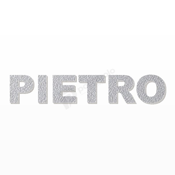 PIETRO nome in polistirolo - Arial - Argento - Senza base