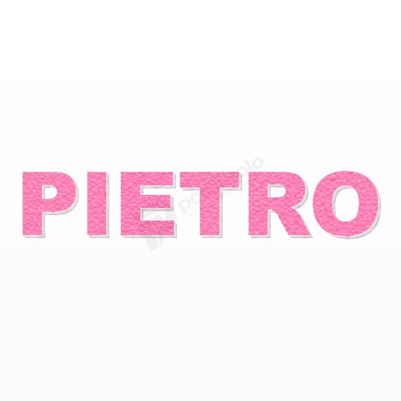 PIETRO nome in polistirolo - Arial - Rosa - Senza base