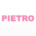 PIETRO nome in polistirolo - Arial - Rosa - Senza base