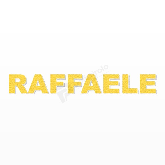 RAFFAELE nome in polistirolo - Arial - Giallo - Senza base