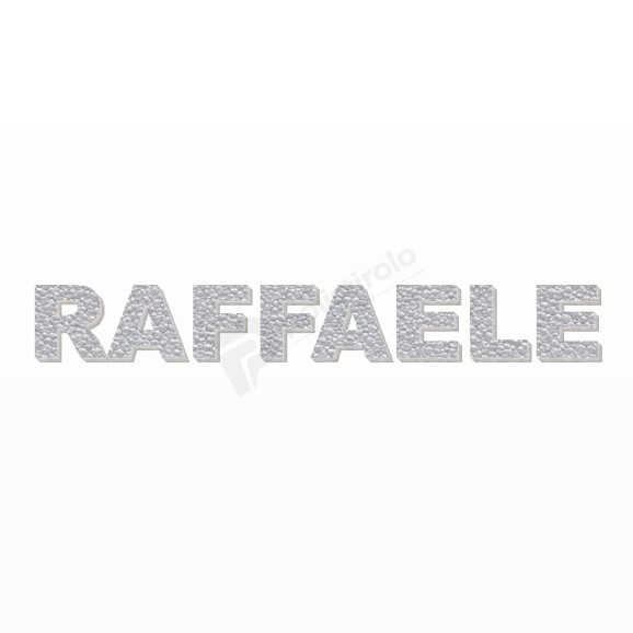 RAFFAELE nome in polistirolo - Arial - Argento - Senza base