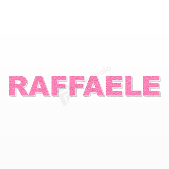 RAFFAELE nome in polistirolo - Arial - Rosa - Senza base