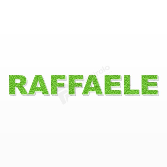RAFFAELE nome in polistirolo - Arial - Verde - Senza base