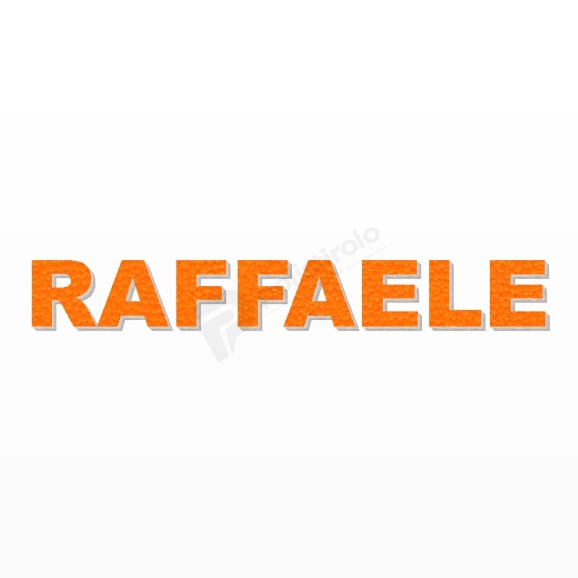 RAFFAELE nome in polistirolo - Arial - Arancione - Senza base