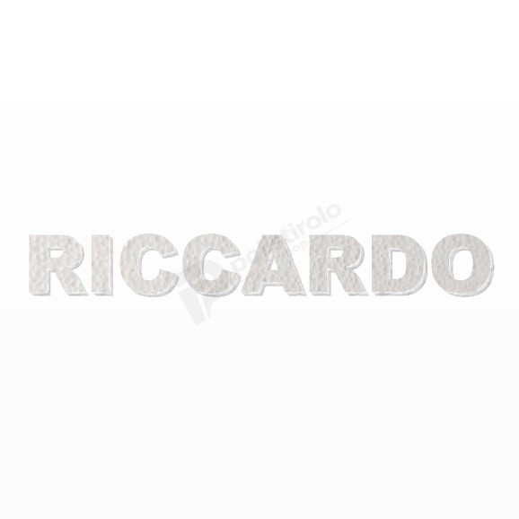 RICCARDO nome in polistirolo - Arial - Bianco - Senza base