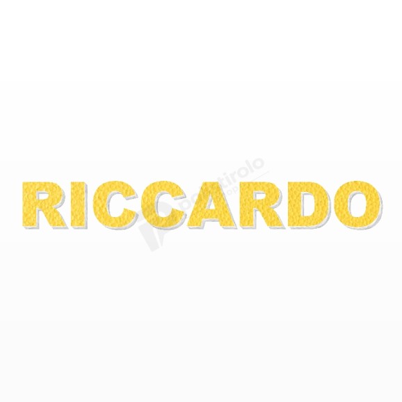 RICCARDO nome in polistirolo - Arial - Giallo - Senza base