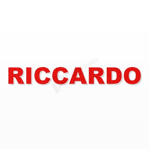 RICCARDO nome in polistirolo - Arial - Rosso - Senza base