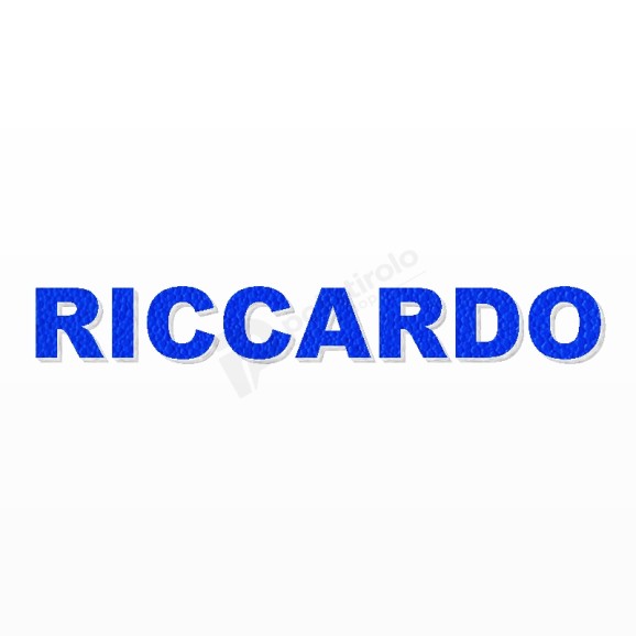 RICCARDO nome in polistirolo - Arial - Blu - Senza base