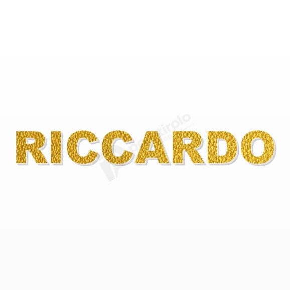 RICCARDO nome in polistirolo - Arial - Oro - Senza base