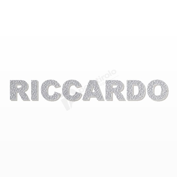 RICCARDO nome in polistirolo - Arial - Argento - Senza base