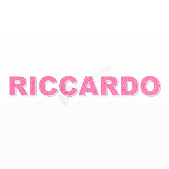 RICCARDO nome in polistirolo - Arial - Rosa - Senza base