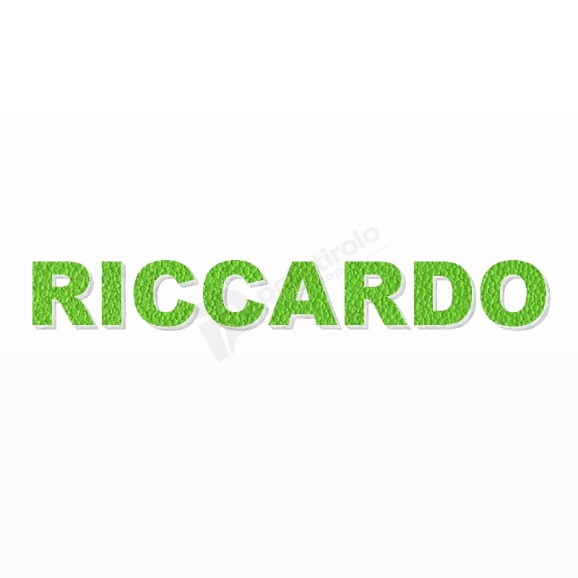 RICCARDO nome in polistirolo - Arial - Verde - Senza base