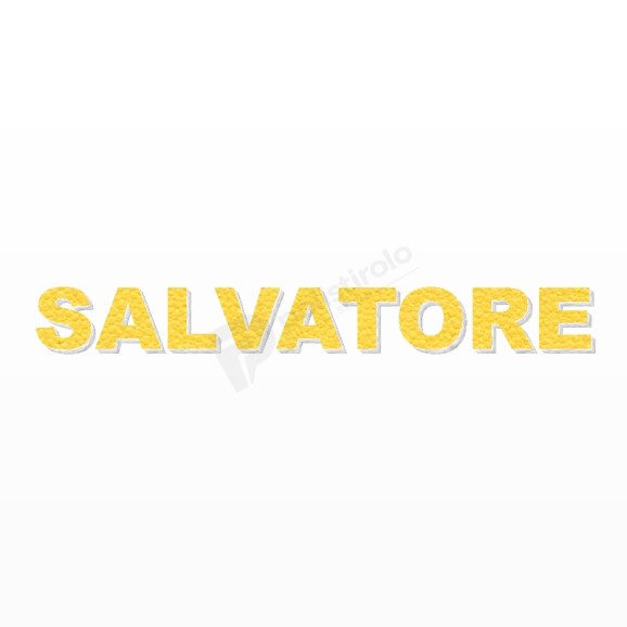SALVATORE nome in polistirolo - Arial - Giallo - Senza base
