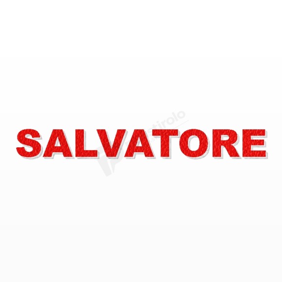 SALVATORE nome in polistirolo - Arial - Rosso - Senza base