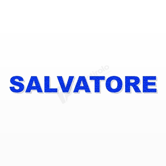 SALVATORE nome in polistirolo - Arial - Blu - Senza base