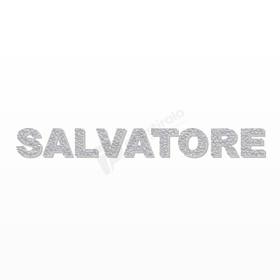 SALVATORE nome in polistirolo - Arial - Argento - Senza base