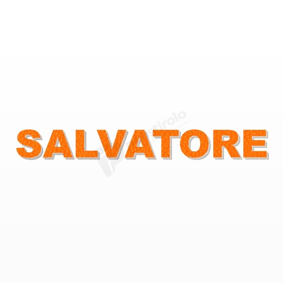 SALVATORE nome in polistirolo - Arial - Arancione - Senza base