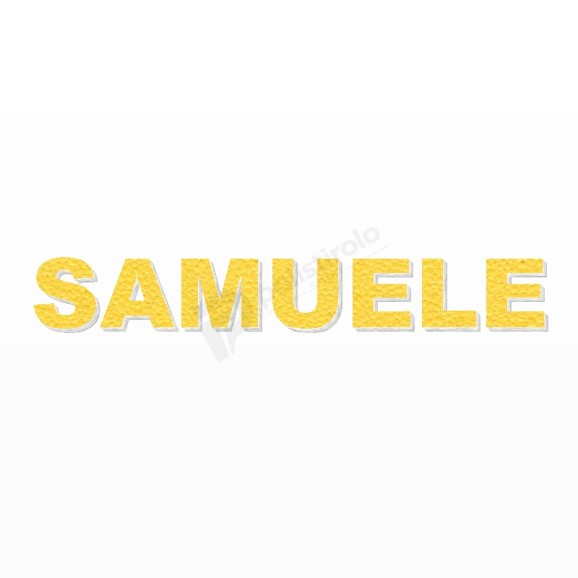 SAMUELE nome in polistirolo - Arial - Giallo - Senza base