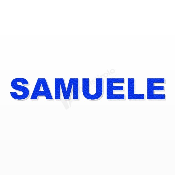 SAMUELE nome in polistirolo - Arial - Blu - Senza base
