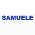 SAMUELE nome in polistirolo - Arial - Blu - Senza base