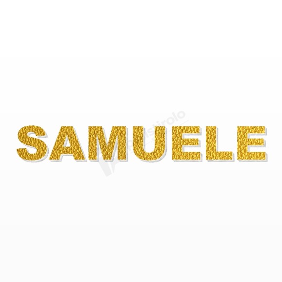 SAMUELE nome in polistirolo - Arial - Oro - Senza base
