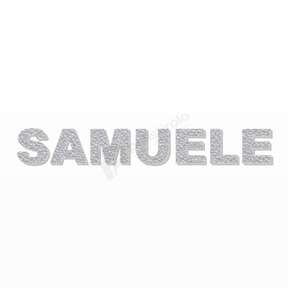 SAMUELE nome in polistirolo - Arial - Argento - Senza base