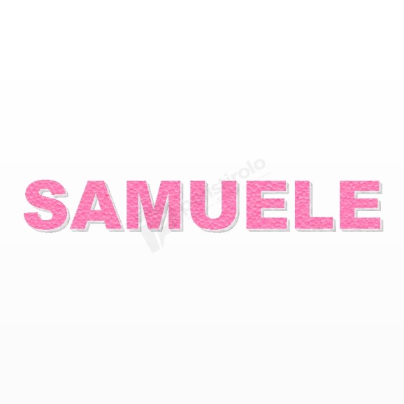 SAMUELE nome in polistirolo - Arial - Rosa - Senza base